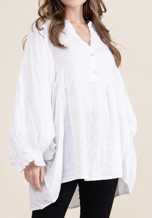 BLOUSE EN LIN BLANCHE
