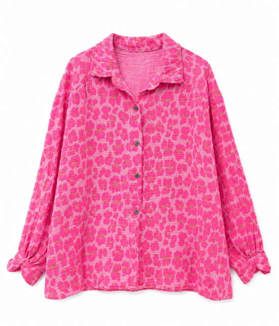 CHEMISE EN GAZE DE COTON LEO FLUO