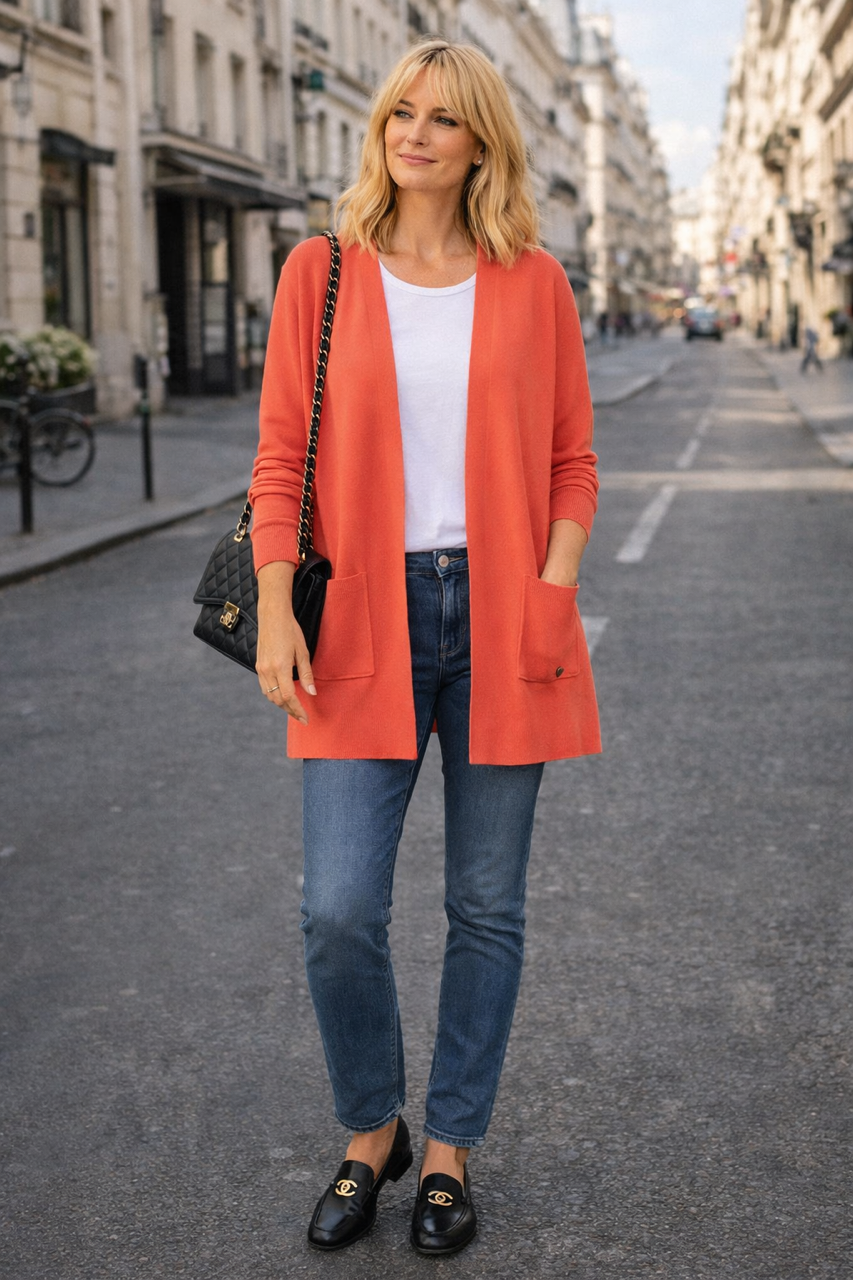 GILET FIN CORAIL