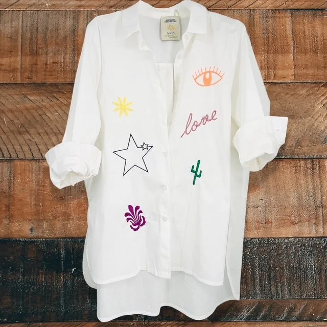 CHEMISE BLANCHE BRODERIES