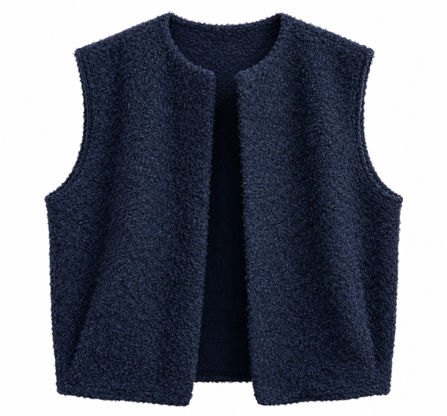 GILET EN FEUTRINE BLEU MARINE