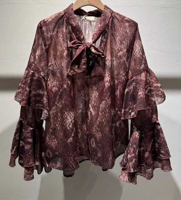 BLOUSE PYTHON BORDEAUX