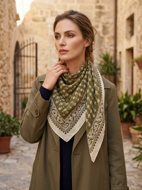 FOULARD CHECHE VERT