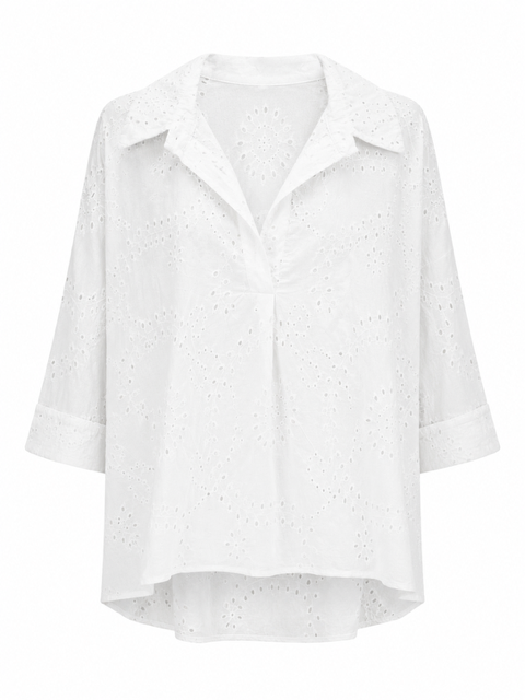 CHEMISE BLANCHE BRODERIE ANGLAISE