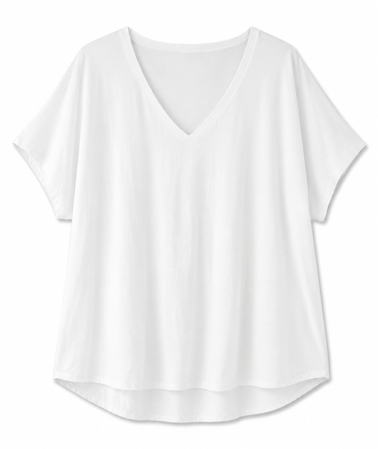 TEESHIRT BLANC OVERSIZE COL V