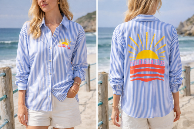 CHEMISE BLEU RAYEE BEACH CLUB