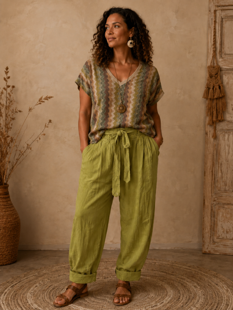 PANTALON CONFORT VERT OLIVE