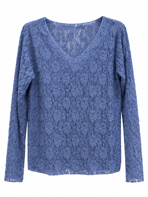 TOP DENTELLE BLEU