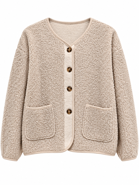VESTE BOUCLETTE VANILLE