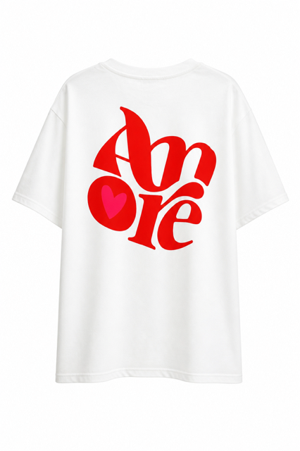 TEESHIRT AMORE BLANC ET ROUGE
