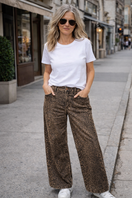 PANTALON LEO EN VELOUR CHOCO