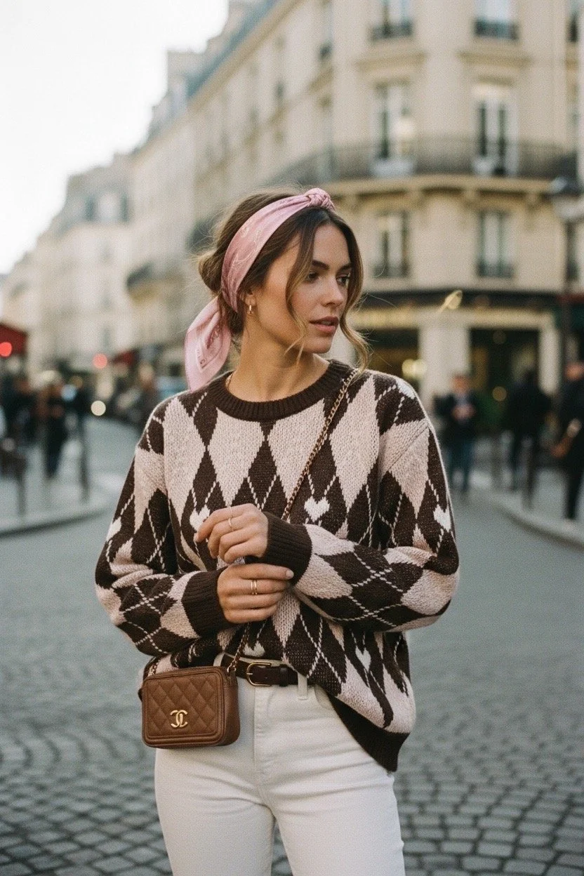 PULL CARO HEARTS CHOCOLAT / ROSE COLLECTION PRINTEMPS 2026