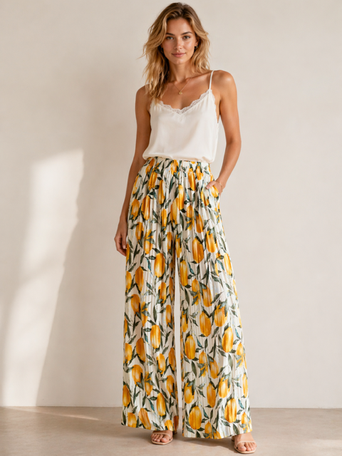 PANTALON MAGIQUE PLISSE CITRONS