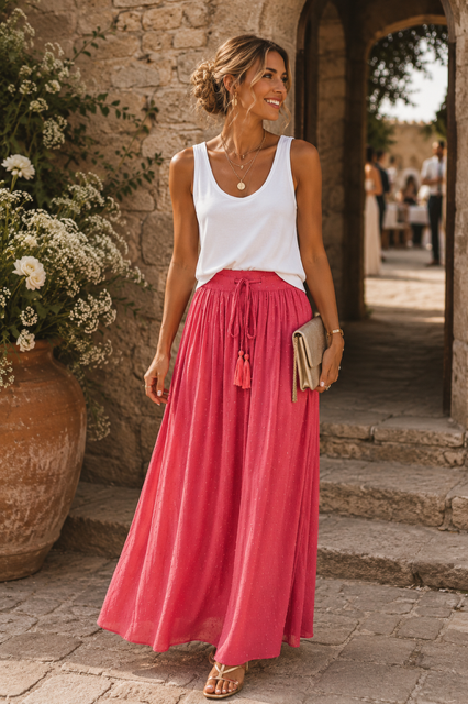 JUPE LONGUE PLUMETIS ET LUREX
