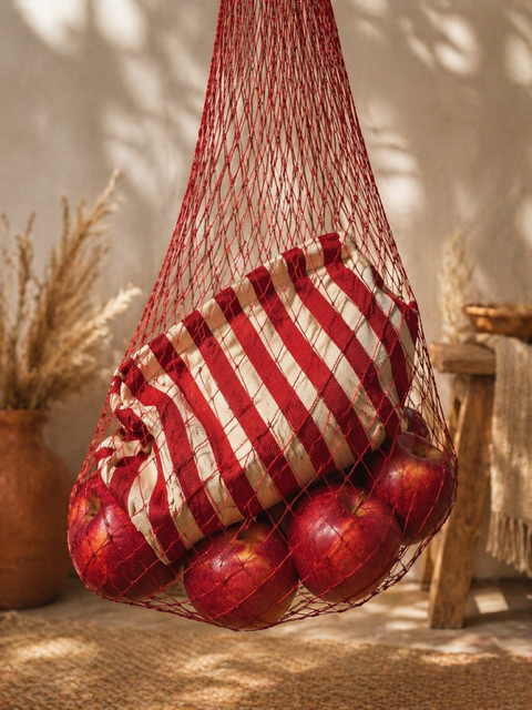 POCHETTE RAYEE ROUGE ET BLANCHE