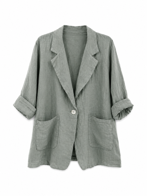 BLAZER EN LIN KAKI