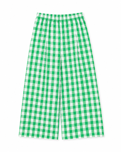 PANTALON GROS VICHY VERT