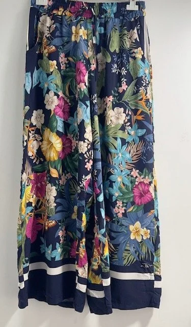 PANTALON FLOWERS MARINE