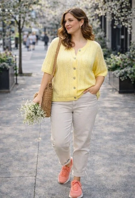 GILET MANCHES COURTES CITRON