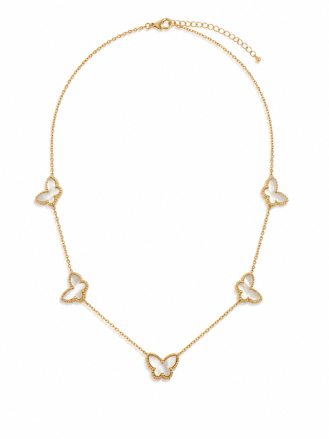 COLLIER PAPILLON BLANC