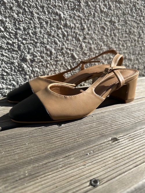 SLING BACK INSPIRATION BEIGE /NOIR