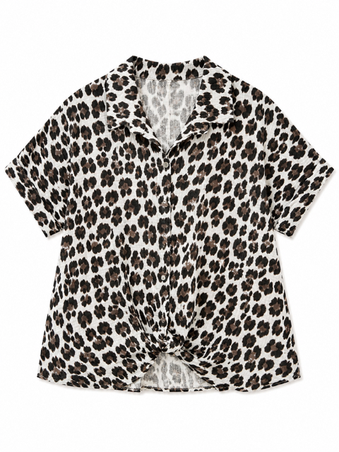 CHEMISE EN GAZE DE COTON LEO BEIGE