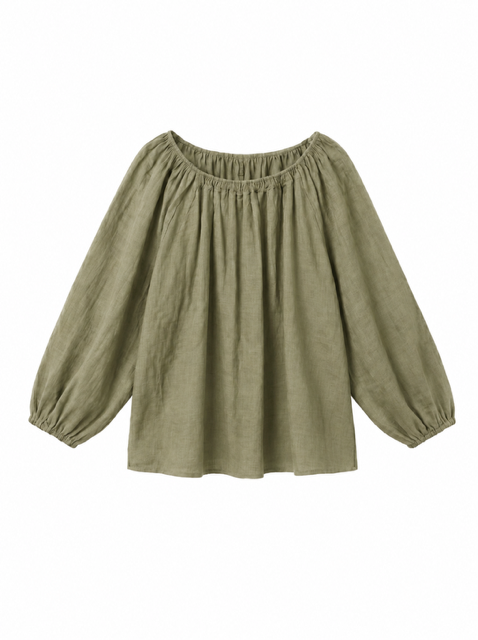 TOP EN GAZE DE COTON KAKI