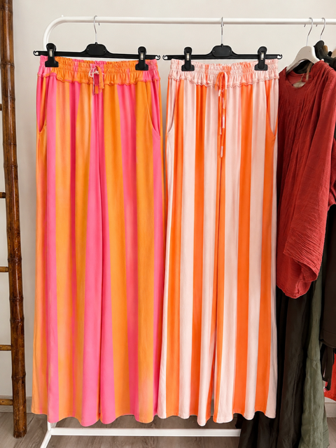 2 PANTALONS RAYES