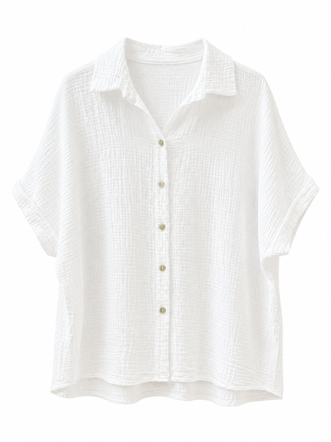 CHEMISE EN GAZE DE COTON BLANCHE