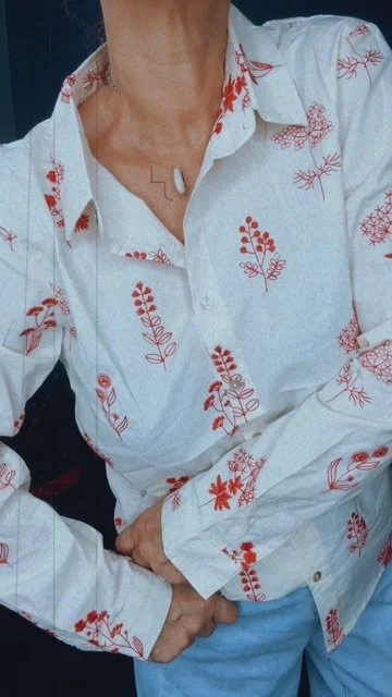 CHEMISE BRODEE ROUGE