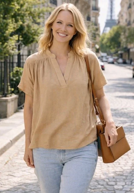 BLOUSE EN VOILE DE COTON SAFARI