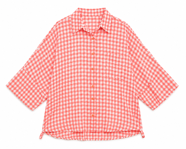 CHEMISE VICHY CORAIL