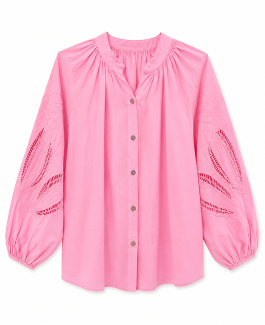 CHEMISE BRODERIES ROSE