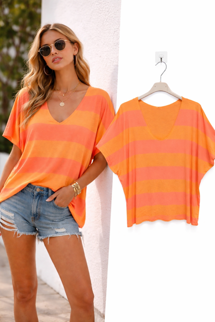 TEESHIRT OVERSIZE RAYE PECHE