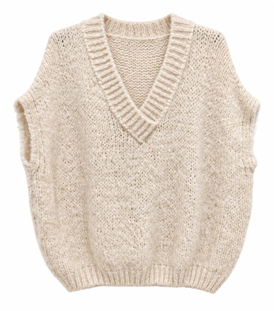PULL SANS MANCHES VANILLE