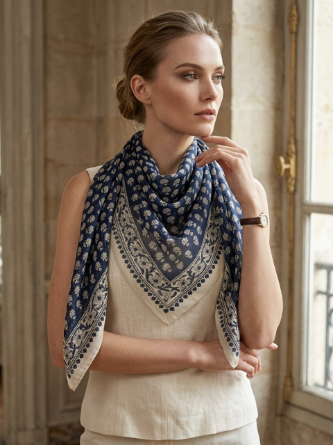 FOULARD CHECHE BLEU