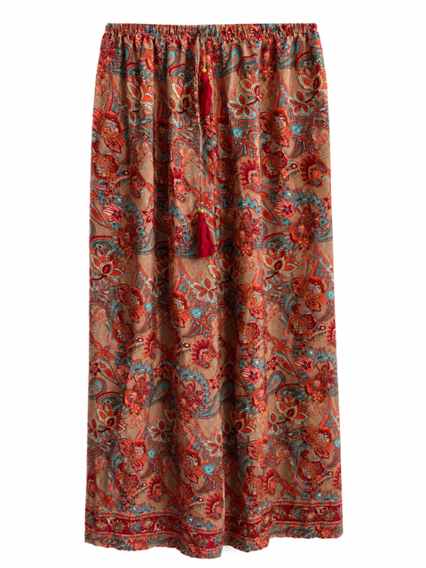 PANTALON EN SOIE ROUGE