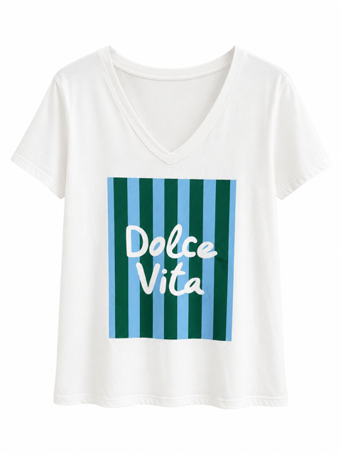 TEESHIRT DOLCE VITA VERT / BLEU