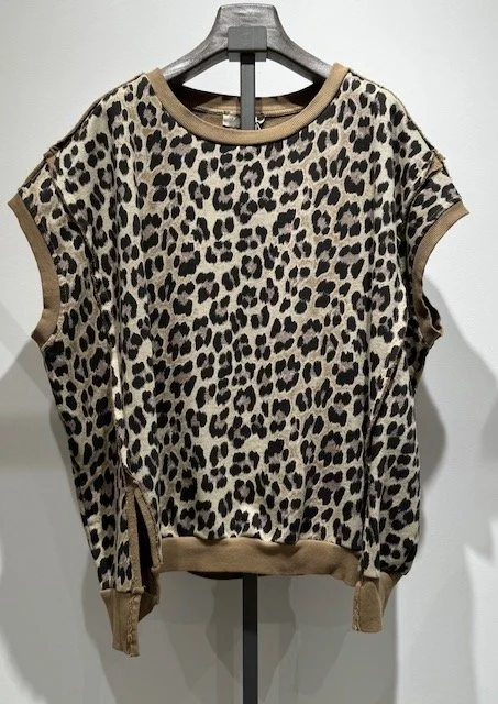 SWEAT SANS MANCHES LEO CARAMEL