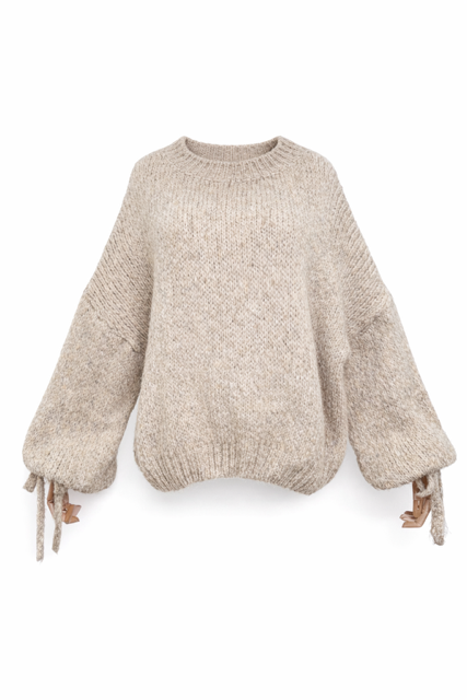 PULL MANCHES BOUFFANTES BEIGE