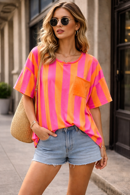 TEESHIRT RAYE POCHE PECHE