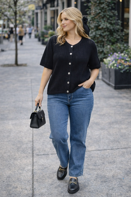 GILET MANCHES COURTES NOIR