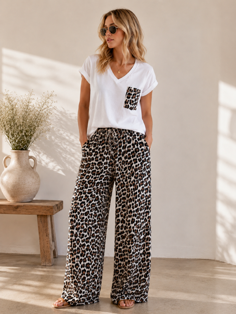 PANTALON EN GAZE DE COTON LEO