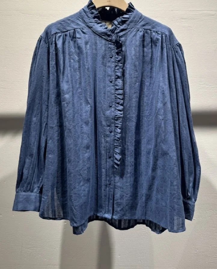 CHEMISE JACQUARD BLEU MARINE TAILLE M/L