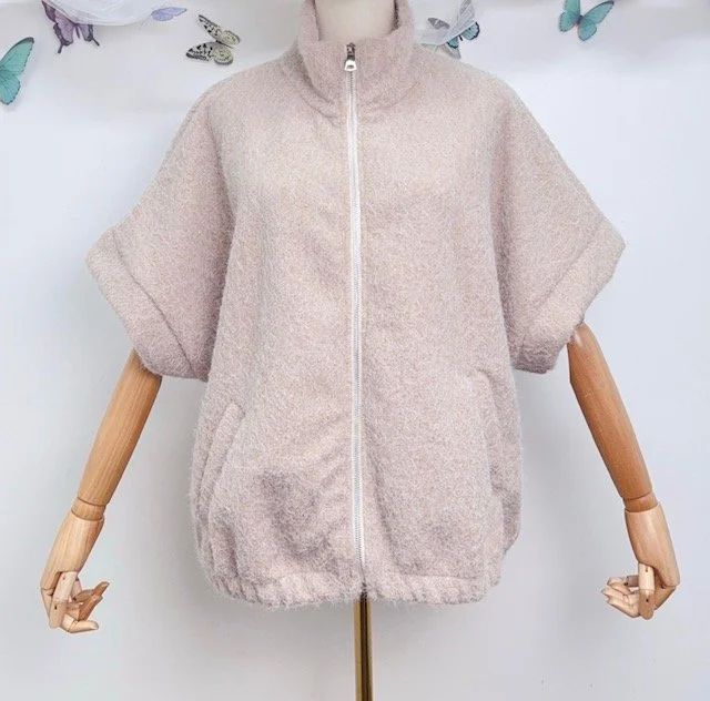 VESTE EN FEUTRINE ZIP VANILLE