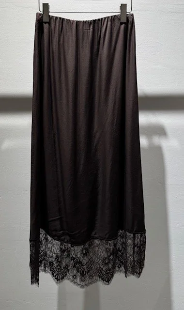 JUPE LONGUE DENTELLE CHOCOLAT