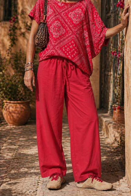 TEESHIRT OVERSIZE  BANDANA ROUGE