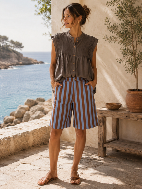 BERMUDA RAYE CHOCO / BLEU