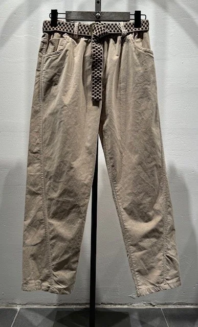 PANTALON VANILLE EN VELOUR LISSE