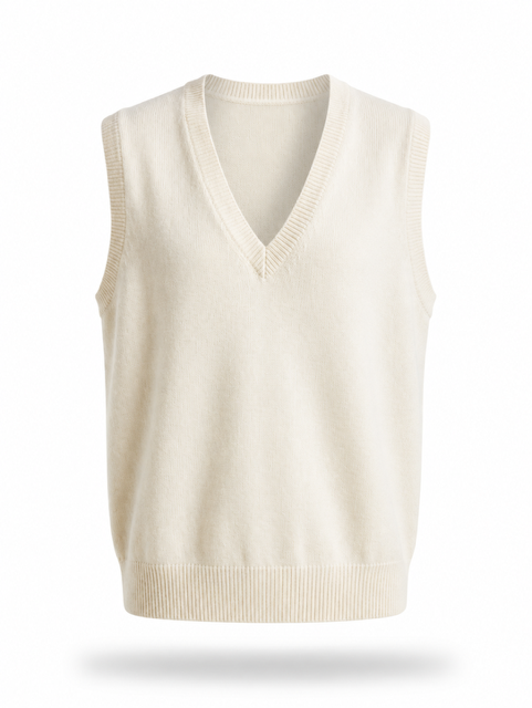 PULL SANS MANCHES VANILLE